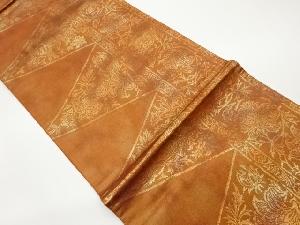 縞に花唐草模様織出し袋帯